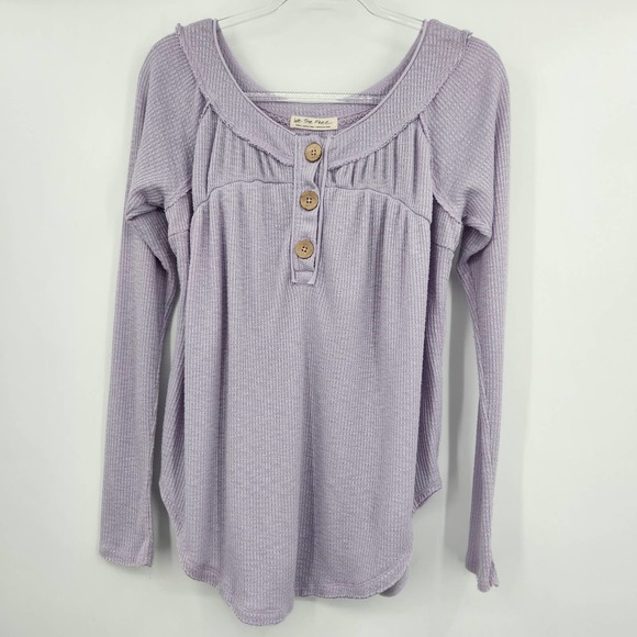 Free People Tops - Free People We The Free Must Have Henley Top Small Lilac Waffle Knit